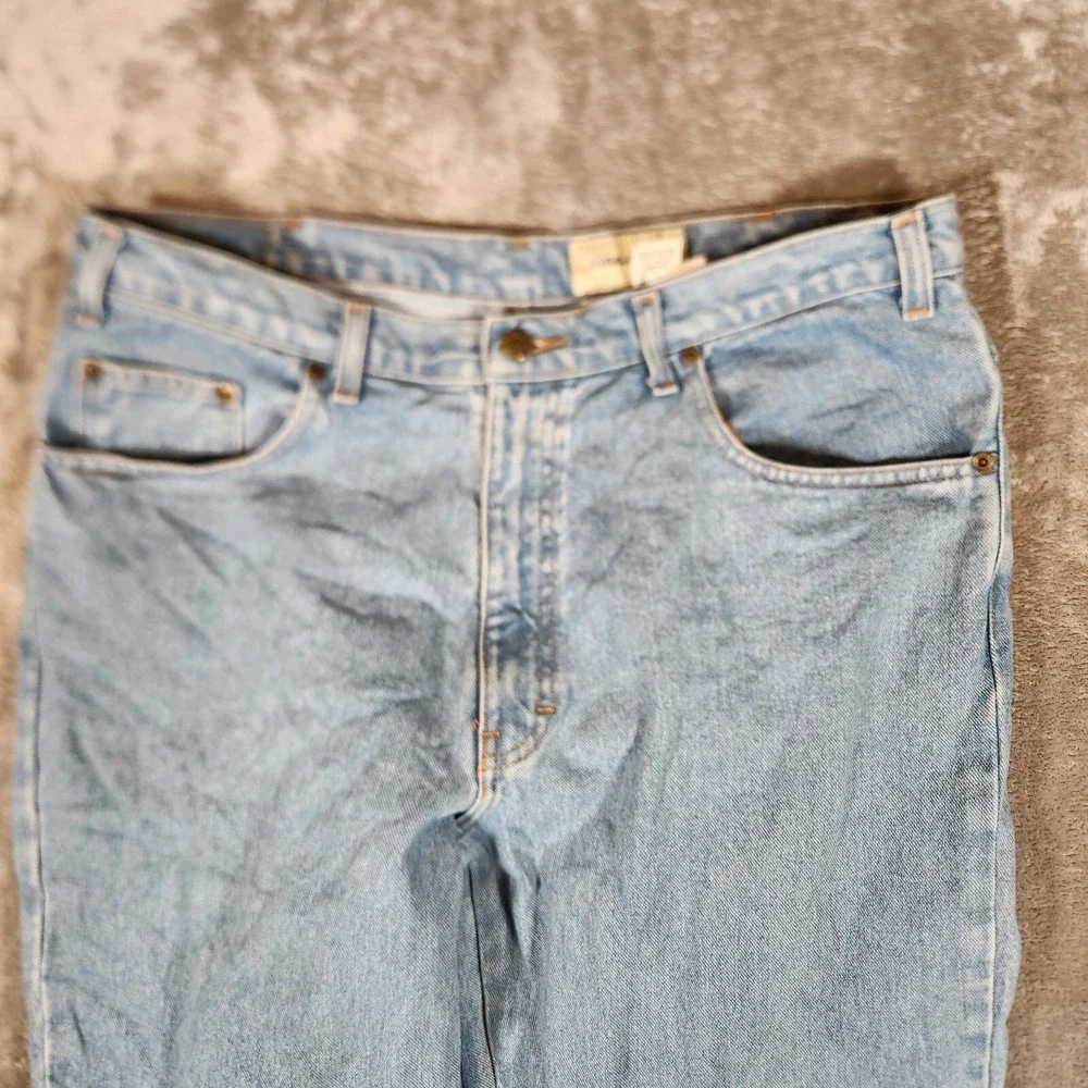 Vintage Eddie Bauer Jeans Men's 37X31 (Tag‎ 38X30) Tapered Leg Blue Denim Pants